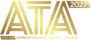 ATA Apprenticeship & Training Awards 2027 logo in gold, bold lettering with a 2027 banner and tagline at the bottom