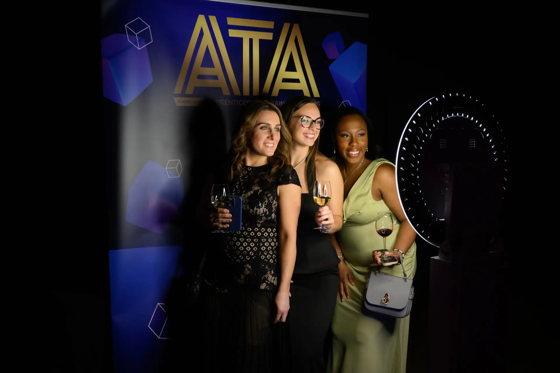Group of women celebrating on stage with an ATA trophy at the Apprenticeship and Training Awards 2026.